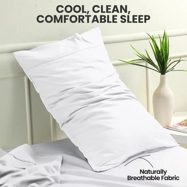 Alt view image 5 of 7 - Pillow Cases Queen Size Set of 4, Ultra Soft Comfy Pillow Covers, White