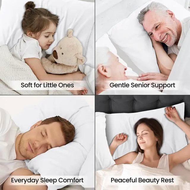 Alt view image 6 of 7 - Pillow Cases Queen Size Set of 4, Ultra Soft Comfy Pillow Covers, White