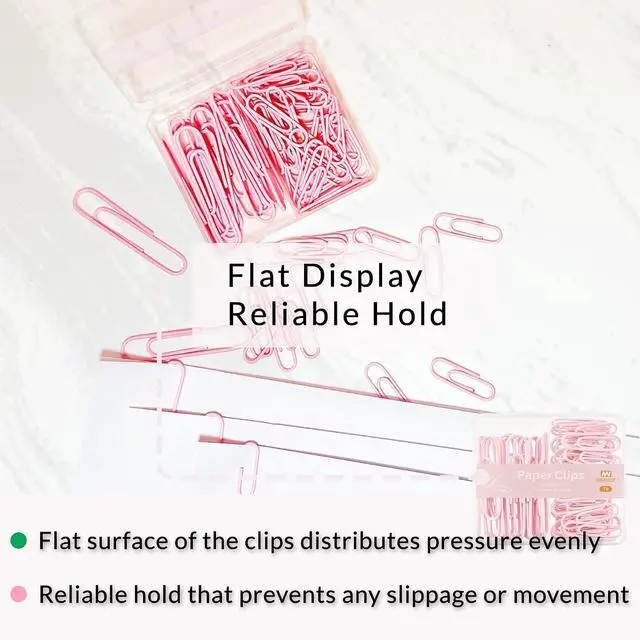 Alt view image 5 of 6 - NEEWAY Colorful Paper Clips Assorted Sizes, Small and Large Paper Clips, 70 Count (Light Pink)
