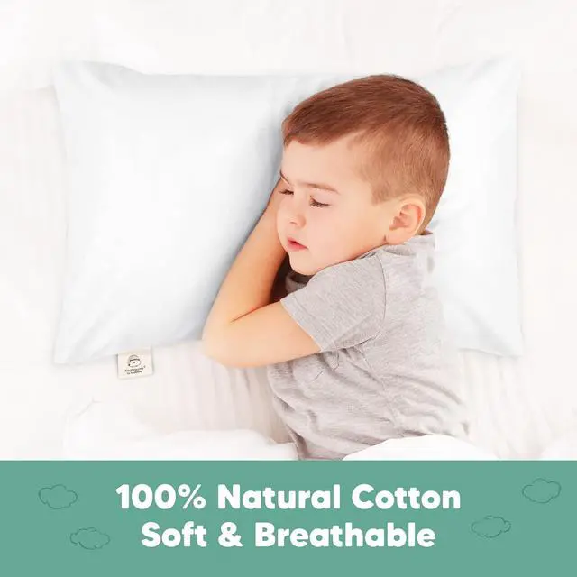 Alt view image 3 of 7 - KeaBabies Toddler Pillowcase 13x18 Organic Cotton Cover (Soft White)