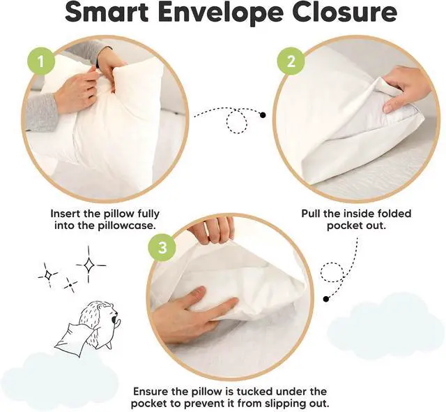 Alt view image 4 of 7 - KeaBabies Toddler Pillowcase 13x18 Organic Cotton Cover (Soft White)