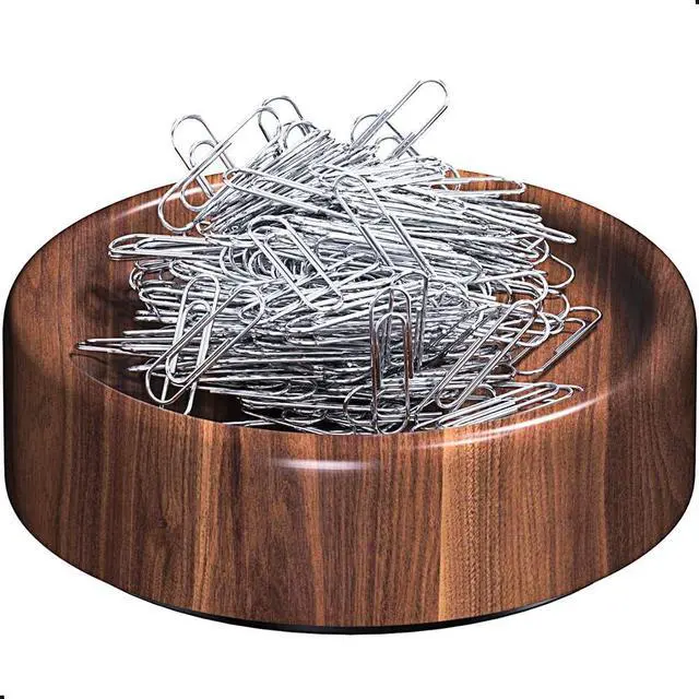 Main image of grwanpen® Magnetic Walnut Wood Paper Clip Holder,Durable Wooden Magnetic Paper Clip Dispenser Metal Pin Organizer Holder Box Large Capacity for School Office Home Paper Clip Holder for Desk
