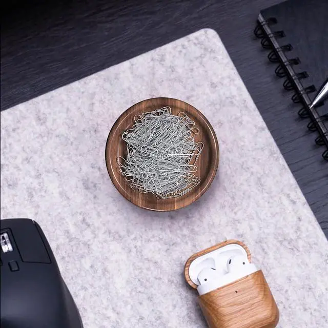 Alt view image 5 of 6 - grwanpen® Magnetic Walnut Wood Paper Clip Holder,Durable Wooden Magnetic Paper Clip Dispenser Metal Pin Organizer Holder Box Large Capacity for School Office Home Paper Clip Holder for Desk