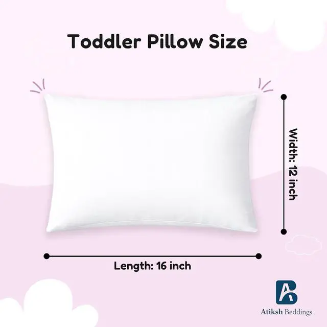 Alt view image 2 of 6 - Atiksh Beddings 12x16 Toddler Travel Pillow Cases, Pack of 2, 100% Egyptian Cotton, 600 Thread Count, Zipper Closure, Small Pillowcase for Kids, Daycare, Preschool & Travel, White