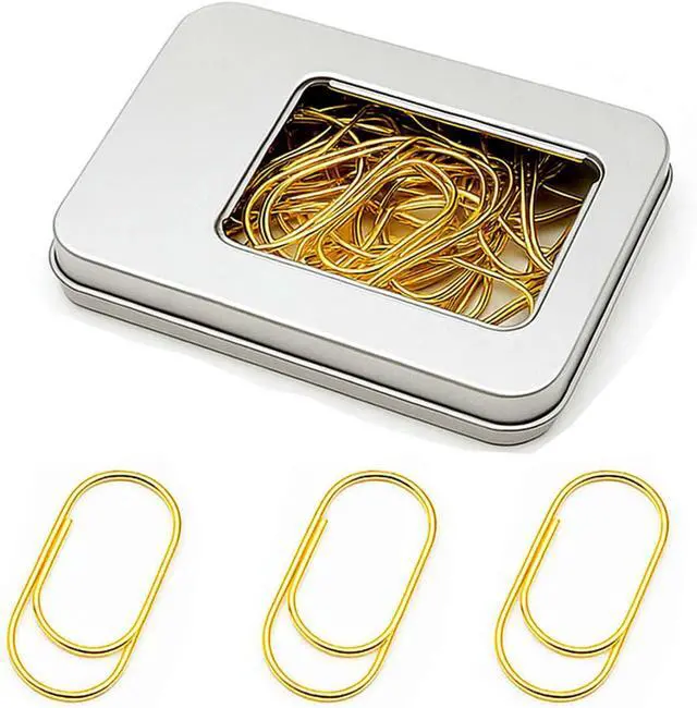 Main image of 50 Pcs Jumbo Large Gold Paper Clips 2 Inch, Giant Planner Clips
