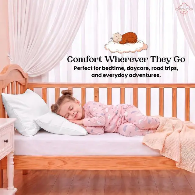 Alt view image 4 of 7 - COTTON STICH Toddler Pillowcases 12x16 Set of 2, Comfort Cotton Kids Pillow Cover, Hidden Zipper, Breathable Toddler Bedding for Travel, Daycare & Preschool, Small Mini Pillowcase-White