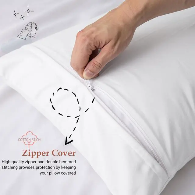 Alt view image 6 of 7 - COTTON STICH Toddler Pillowcases 12x16 Set of 2, Comfort Cotton Kids Pillow Cover, Hidden Zipper, Breathable Toddler Bedding for Travel, Daycare & Preschool, Small Mini Pillowcase-White