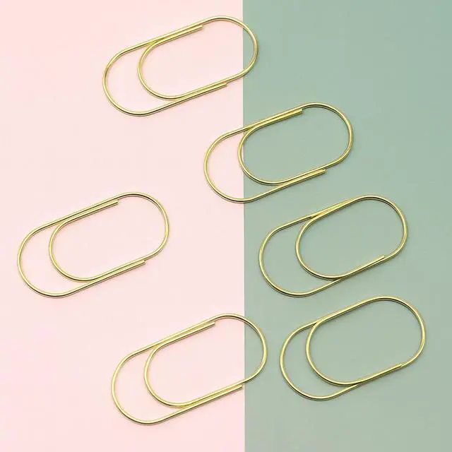 Alt view image 4 of 6 - 50 Pcs Jumbo Large Gold Paper Clips 2 Inch, Giant Planner Clips