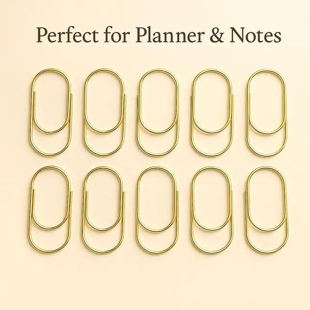 Alt view image 5 of 6 - 50 Pcs Jumbo Large Gold Paper Clips 2 Inch, Giant Planner Clips