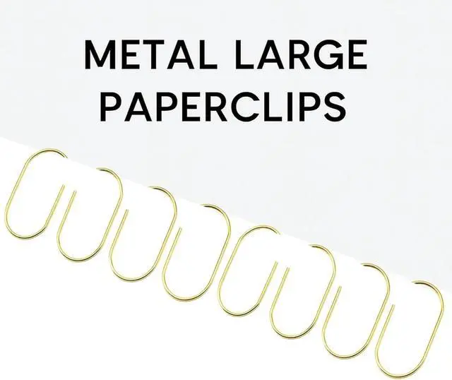 Alt view image 6 of 6 - 50 Pcs Jumbo Large Gold Paper Clips 2 Inch, Giant Planner Clips