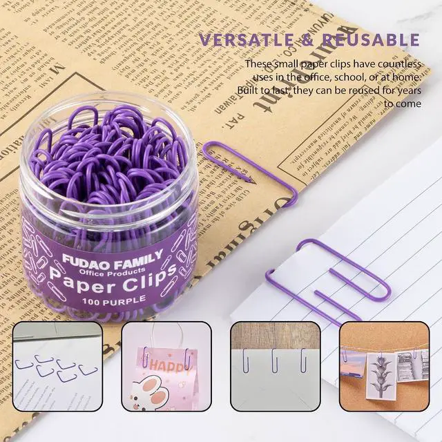 Alt view image 6 of 6 - Jumbo Paper Clips, 2 Inch Large Paper Clip, 100 pcs Paperclips (Jumbo, Purple)