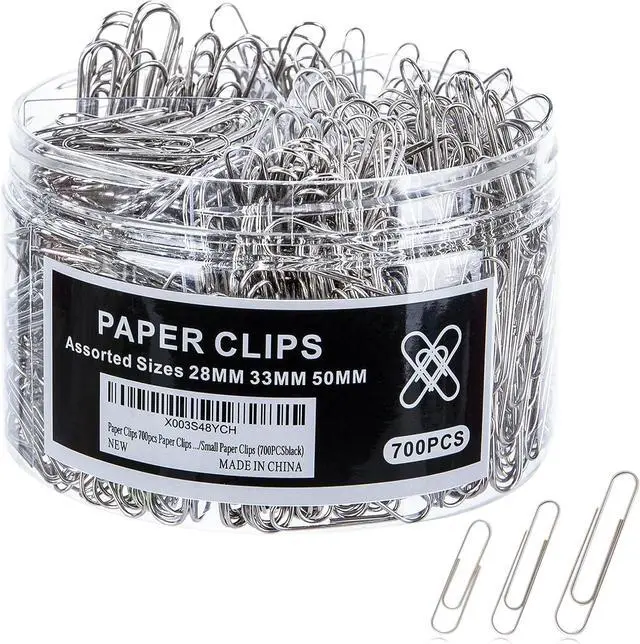 Main image of Wakawaga 700pcs Paper Clips Assorted Sizes Large (700PCS)