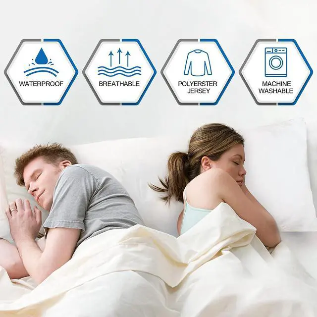 Alt view image 3 of 5 - Waterproof Body Pillow Cover, Body Pillow Size Protectors 21" x 55", White