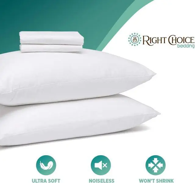 Alt view image 5 of 7 - Cotton Pillow Protectors with Zipper - Hypoallergenic Pillow Covers, Zip Up Pillowcase Standard Size 20x26 (Set of 2)