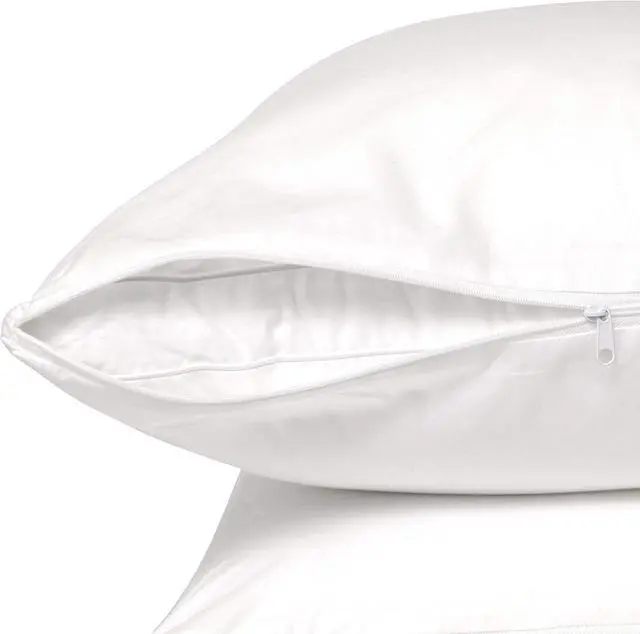 Alt view image 6 of 7 - Cotton Pillow Protectors with Zipper - Hypoallergenic Pillow Covers, Zip Up Pillowcase Standard Size 20x26 (Set of 2)
