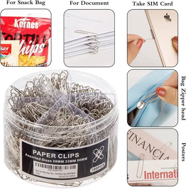 Alt view image 3 of 6 - Wakawaga 700pcs Paper Clips Assorted Sizes Large (700PCS)