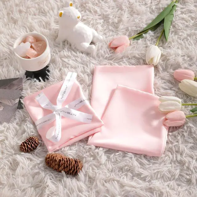 Alt view image 5 of 7 - NTBAY Toddler Satin Pillowcases, Set of 2, Zipper, Pink