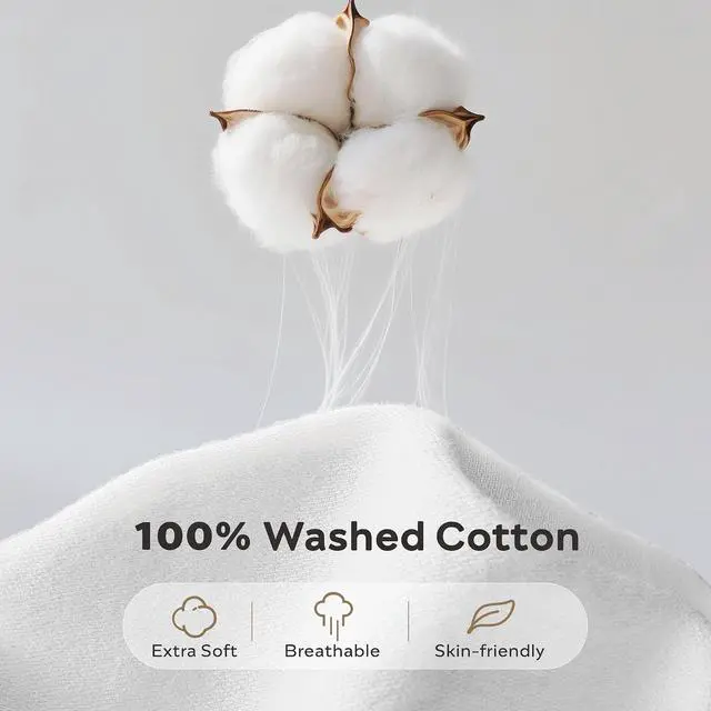 Alt view image 2 of 7 - JELLYMONI 100% Washed Cotton Pillowcases, Body, Envelope Closure 1-Pack