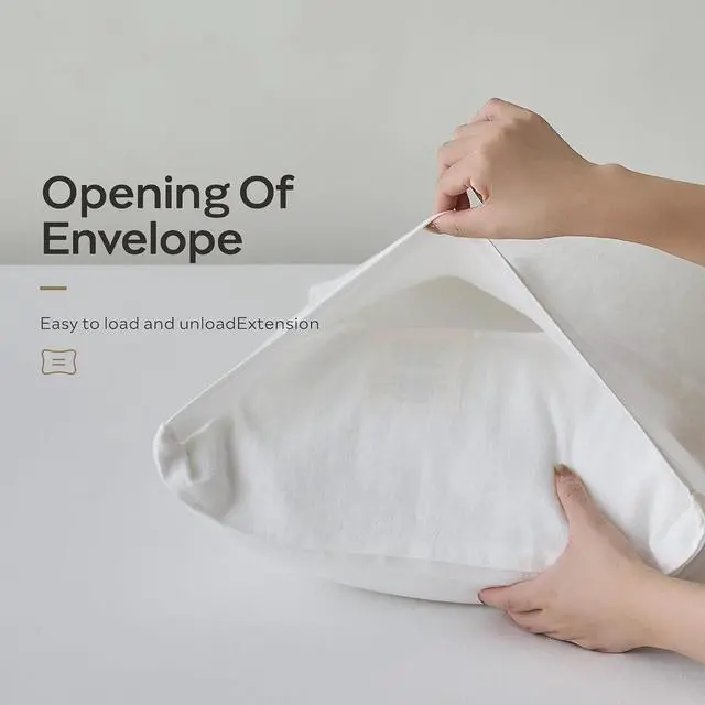Alt view image 4 of 7 - JELLYMONI 100% Washed Cotton Pillowcases, Body, Envelope Closure 1-Pack
