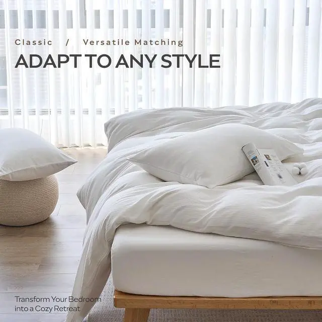 Alt view image 6 of 7 - JELLYMONI 100% Washed Cotton Pillowcases, Body, Envelope Closure 1-Pack