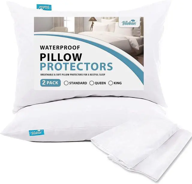 Main image of Pillow Protectors Waterproof 2-Pack, Standard Size with Zipper