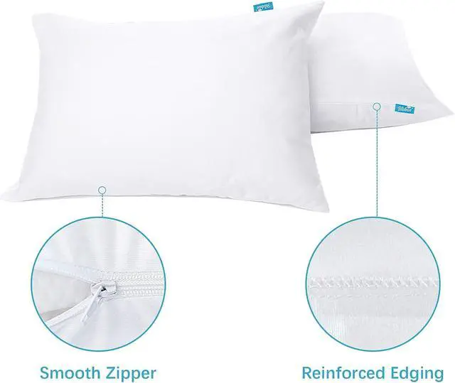 Alt view image 4 of 7 - Pillow Protectors Waterproof 2-Pack, Standard Size with Zipper