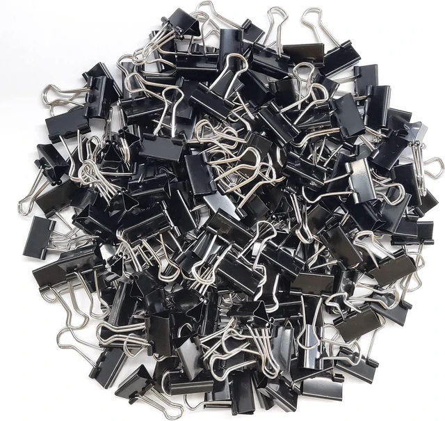 Main image of DSTELIN 180 Pack Mini Binder Clips 3/4-Inch Width, Small Paper Clamps for Office Supplies, Black