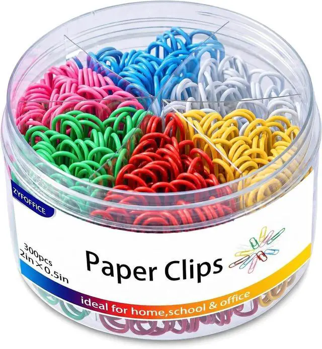 Main image of Colored Jumbo Paper Clips, 2 Inch (50mm), 300PCS