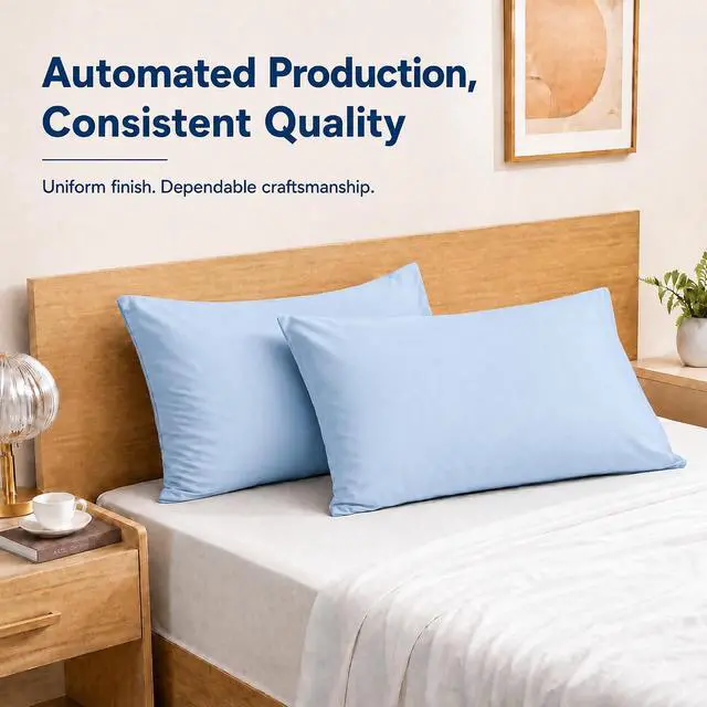 Alt view image 3 of 7 - ZPECC Pillow Cases Queen Size Set of 4, 20x30 Envelope Closure Pillowcases, Soft Plain Brushed Microfiber Covers Hypoallergenic Breathable, Light Blue