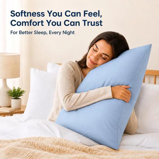 Alt view image 5 of 7 - ZPECC Pillow Cases Queen Size Set of 4, 20x30 Envelope Closure Pillowcases, Soft Plain Brushed Microfiber Covers Hypoallergenic Breathable, Light Blue