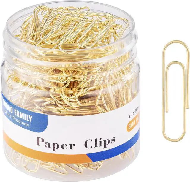 Main image of Gold Paper Clips, 300-Count, 1.1 Inch (28mm) Small