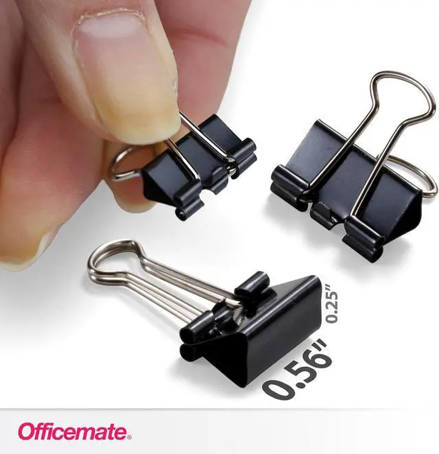 Alt view image 2 of 7 - Officemate Mini Binder Clips, 144 Count (12 Boxes of 12 Clips), Heavy-Duty Metal Handles, Black Paper Fasteners for Office, School & Home Organization (99010)