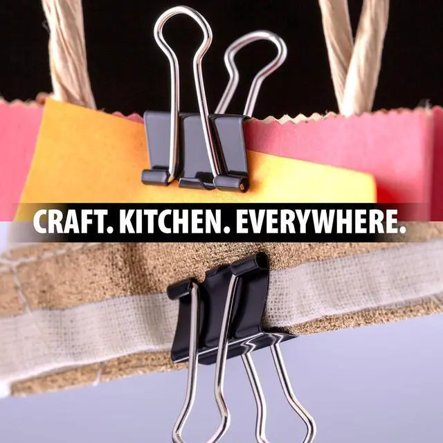 Alt view image 5 of 7 - Officemate Mini Binder Clips, 144 Count (12 Boxes of 12 Clips), Heavy-Duty Metal Handles, Black Paper Fasteners for Office, School & Home Organization (99010)