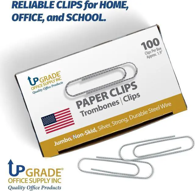 Alt view image 2 of 7 - Upgrade Office Supply Jumbo Paper Clips, 300 Count, 3 Boxes of 100, Made in USA