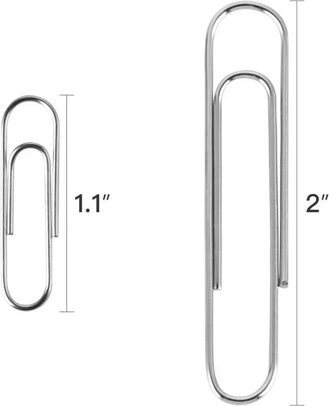 Alt view image 2 of 6 - FUDAO FAMILY Paper Clips Assorted Sizes, Large and Small Paper Clips, Paper Clip, Paperclips, Pack of 3 Boxes of 100 Clips Each (300 Clips Total)