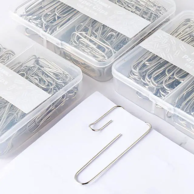 Alt view image 4 of 6 - FUDAO FAMILY Paper Clips Assorted Sizes, Large and Small Paper Clips, Paper Clip, Paperclips, Pack of 3 Boxes of 100 Clips Each (300 Clips Total)