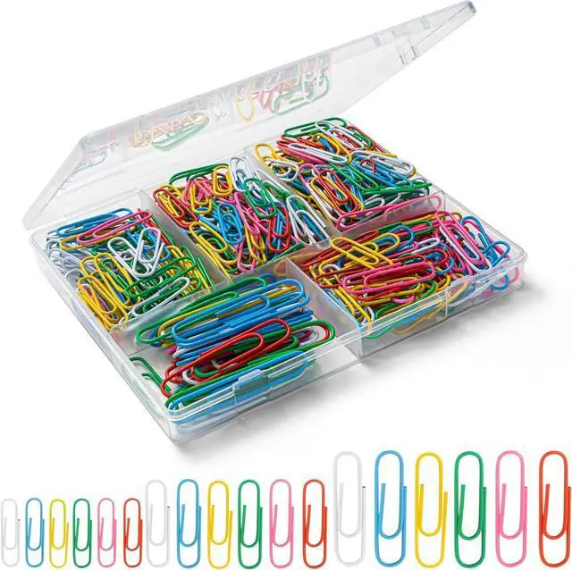 Main image of Paper Clips Assorted Sizes, Cute Colored Paper Clip for Office Supplies,Small Medium Large Jumbo, Colorful and Heavy Duty, Ideal for Bookmark- Pack of 350