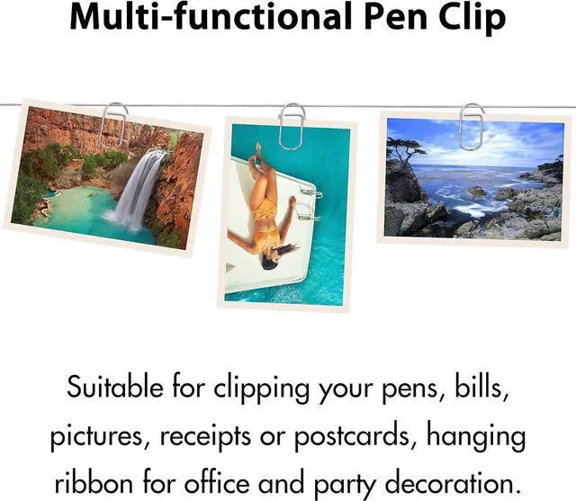 Alt view image 6 of 7 - Wisdompro 12 Pack Paper Clip Pen Holder for Notebook, Journal, Silver