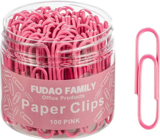 Main image of Jumbo Paper Clips, 2 Inch Large Paper Clip, 100 pcs Paperclips (Jumbo, Pink)