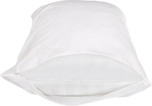 Alt view image 4 of 7 - Amazon Basics King Pillow Protector with Zipper, Breathable 100% Cotton Hypoallergenic, Tight Weave, Machine Washable, White, 37 x 21 Inches, Pillows Not Included