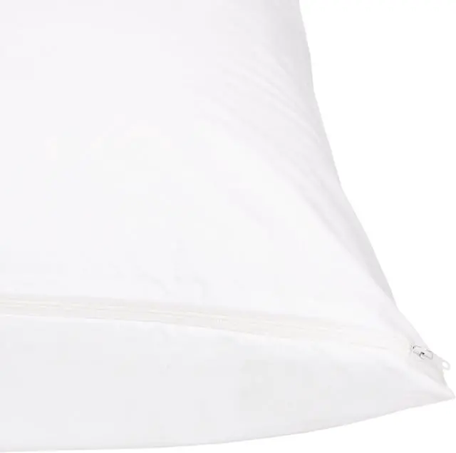 Alt view image 5 of 7 - Amazon Basics King Pillow Protector with Zipper, Breathable 100% Cotton Hypoallergenic, Tight Weave, Machine Washable, White, 37 x 21 Inches, Pillows Not Included
