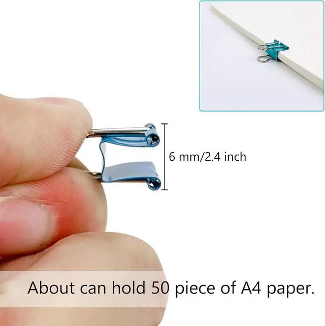 Alt view image 2 of 7 - Ykimok 240-Pack Mini Binder Clips in 4 Colors (Blue, Yellow, Red, Green), 15mm/0.6-Inch Small Paper Clips for Home, School, Office and Business