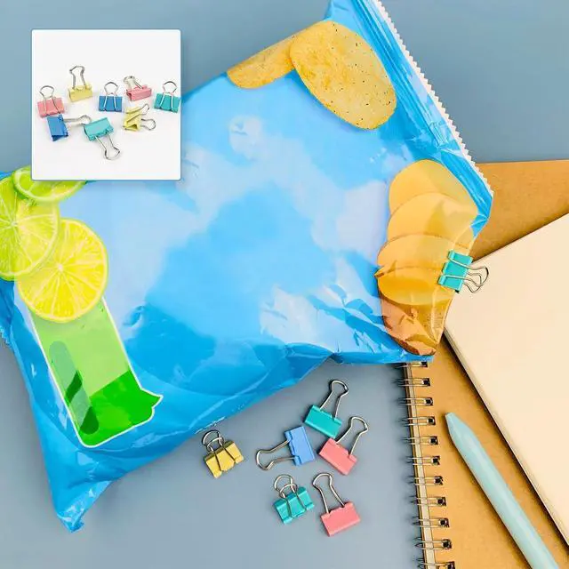 Alt view image 4 of 7 - Ykimok 240-Pack Mini Binder Clips in 4 Colors (Blue, Yellow, Red, Green), 15mm/0.6-Inch Small Paper Clips for Home, School, Office and Business
