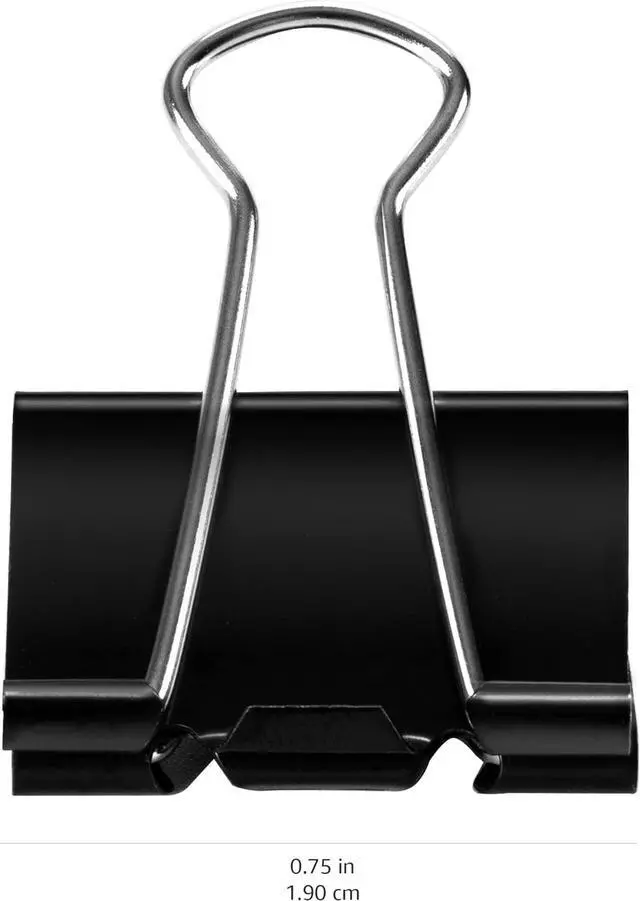Alt view image 5 of 7 - Amazon Basics Sturdy Binder Clips, Office Supplies, Small 0.75 in, Document Organizing, School Supplies, Black, 144 Count