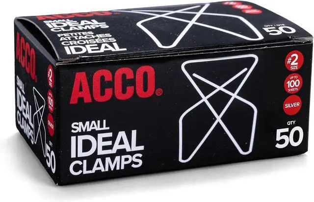 Alt view image 4 of 4 - ACCO Ideal Butterfly Paper Clamps, Steel Wire, Small 1.5 Inch Size, 100 Sheet Capacity, Silver, 50 Clamps per Box (A7072620)