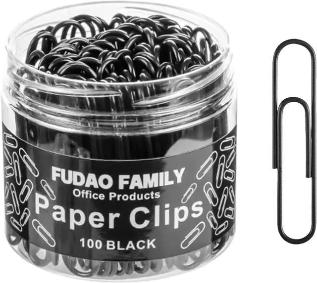 Main image of Jumbo Paper Clips, 2 Inch Paper Clip, 100 pcs Large Paperclips (Jumbo, Black)