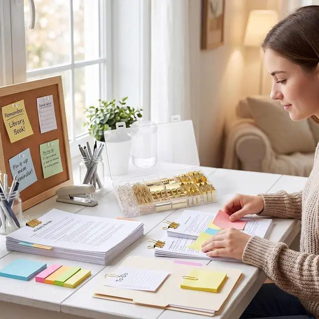 Alt view image 4 of 7 - BESARME Gold Paper Clips, Binder Clips & Push Pins Set, 279 PCS