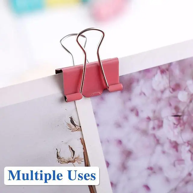 Alt view image 6 of 7 - OWLKELA 100 Pcs Binder Clips, Assorted Sizes, Multicolor
