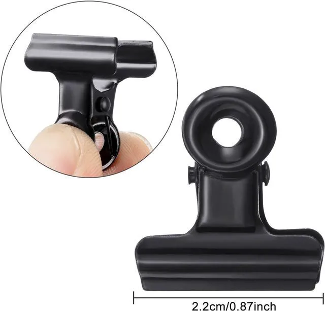 Alt view image 2 of 7 - 40 Pack Metal Clips 0.87 Inch Small Bull Binder Paper Clips for Picture Photo Crafts Food Bags Home Office Supplies(Black)