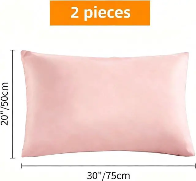 Alt view image 8 of 12 - Zipper Pillowcase 2 Pieces Brushed Microfiber 1800 Hotel Quality Super Soft Pillow Cover No Shrinkage No Fade Pillow Protectors - Pink, Queen